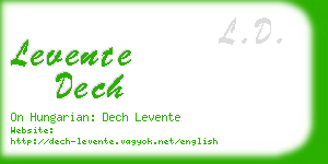 levente dech business card